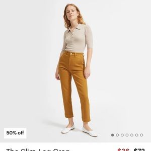 Everlane Brass Ochre Slim Leg Crop Pant in Ankle